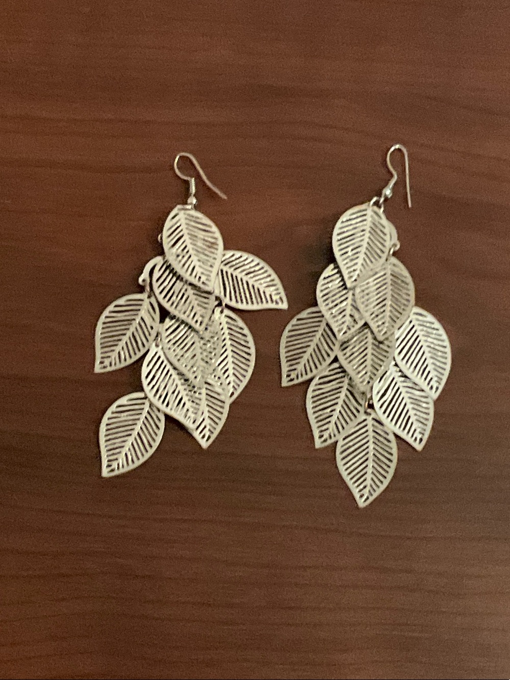 Silver Leaf Cascade Dangle Earrings - Women Jewelry